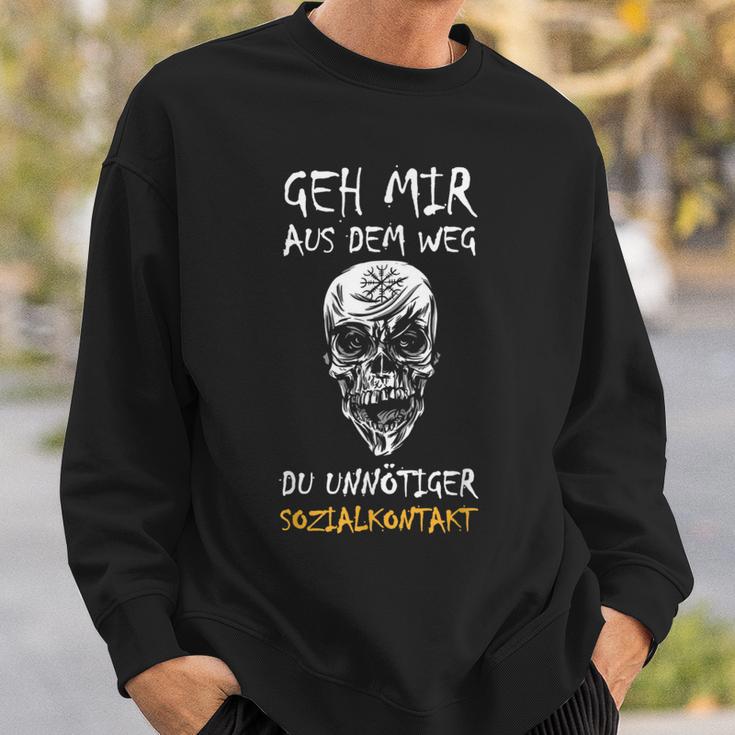 Zombie Skull Sweatshirt - Vermeide unnötigen Sozialkontakt, Lustiges Motiv Geschenke für Ihn