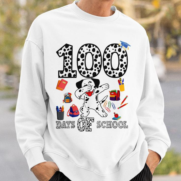 100 Days Smarter Of School Dabbing Dalmatian Dog Teachers Sweatshirt Gifts for Him