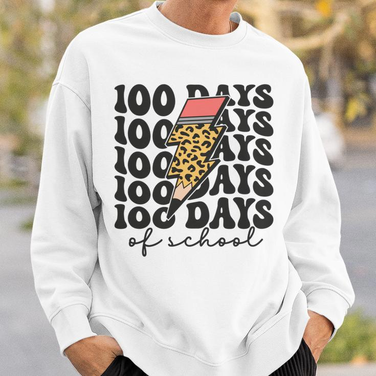 100 Tage Schule Lightning Bolt Pencil 100 Tag Für Lehrer Sweatshirt Geschenke für Ihn