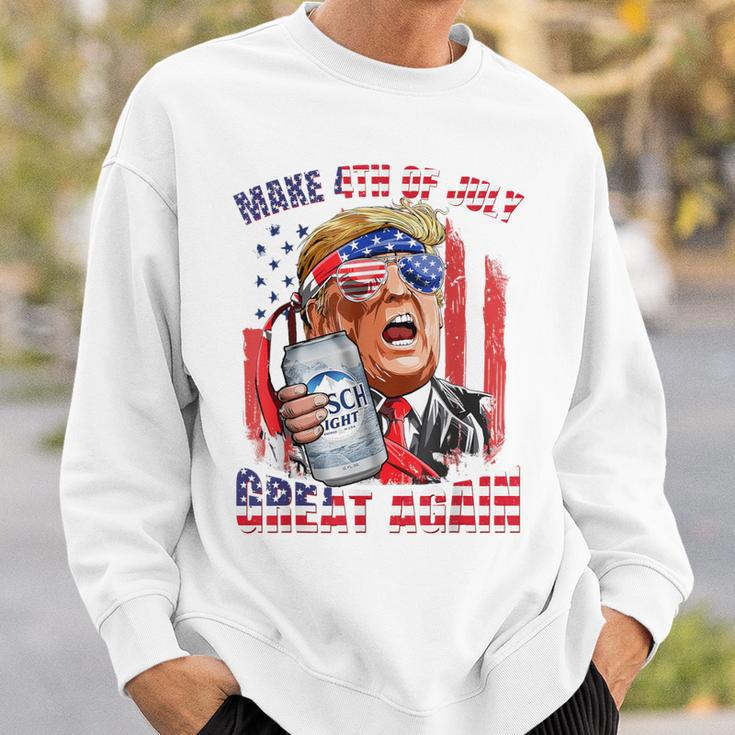 Make 4Th Of July Great Again Trump Drinking Beer Sweatshirt Gifts for Him