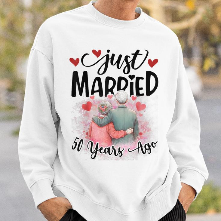 50Th Wedding Anniversary Just Married 50 Years Ago Couple Sweatshirt Gifts for Him