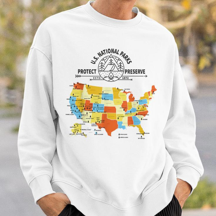 All 63 Us National Parks Map US National Park Hiking Map Sweatshirt Gifts for Him