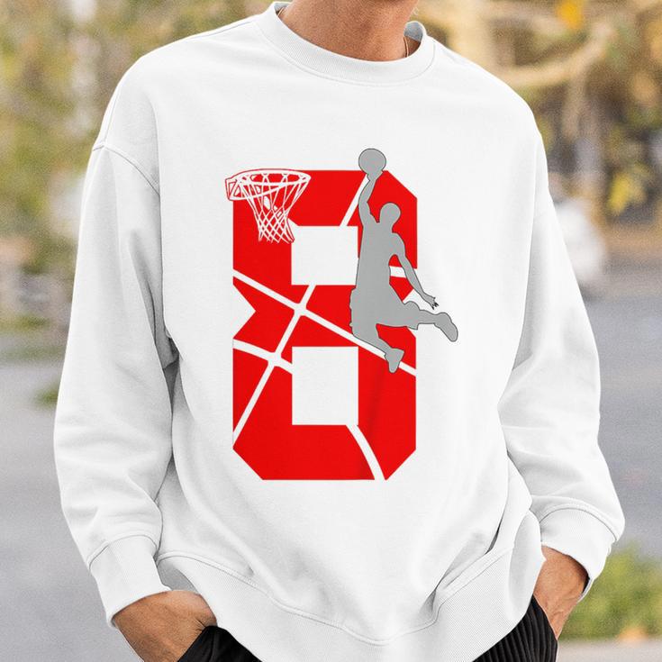 8 Year Old 8Th Basketball Birthday Partytheme Boys Girls Sweatshirt Gifts for Him