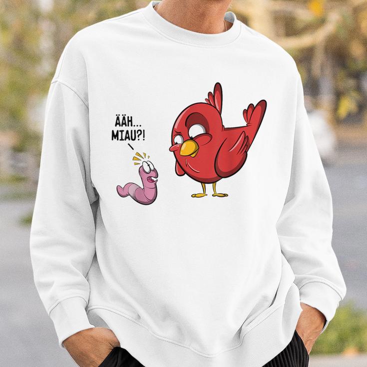 Äh Miau Bird And Wurm Fun Witz Gray S Sweatshirt Geschenke für Ihn