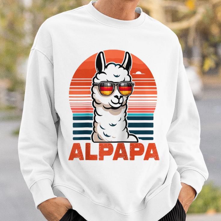 Alpapaatertag Bester Papa Alpaka Retro Alpapa Raglan Sweatshirt Geschenke für Ihn