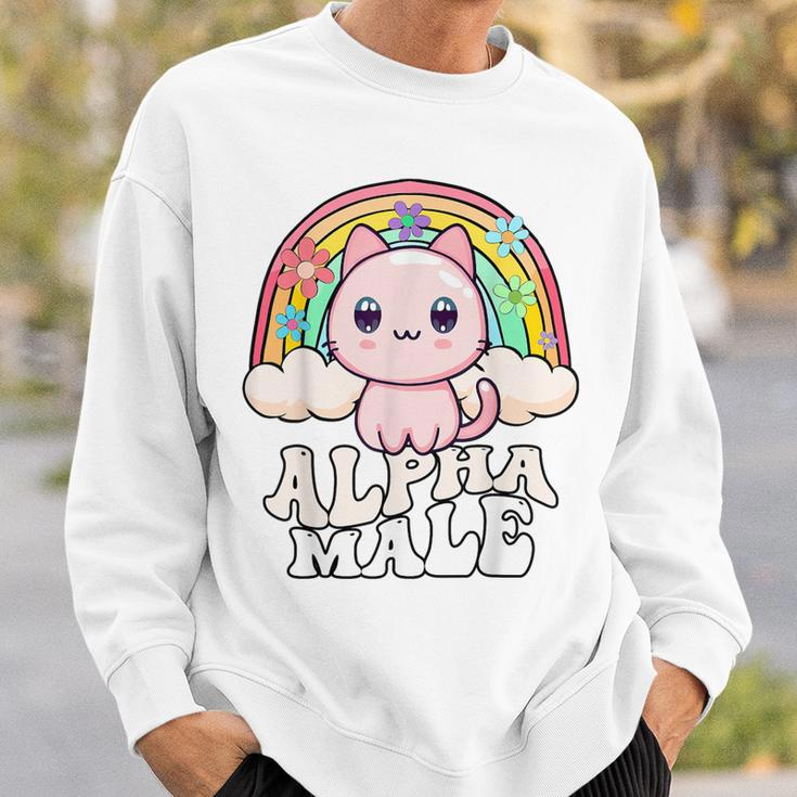Alpha Male Cat Rainbow Sweatshirt Gifts for Him