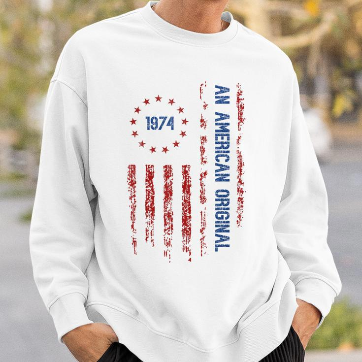 An American Original 1974 Year Of Birth Vintage Murica Flag Sweatshirt Gifts for Him