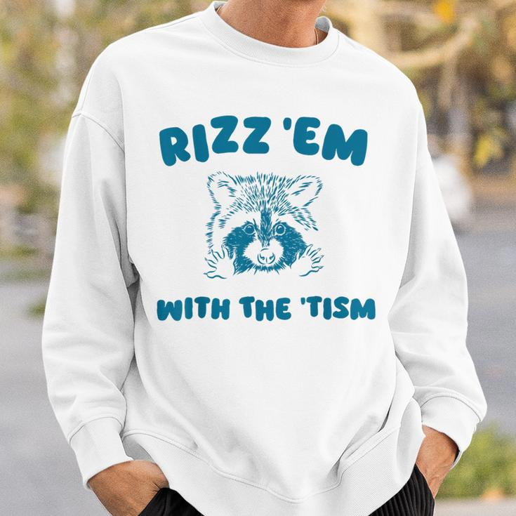 Autism Rizz Em With The Tism Meme Autistic Raccoon Sweatshirt Gifts for Him