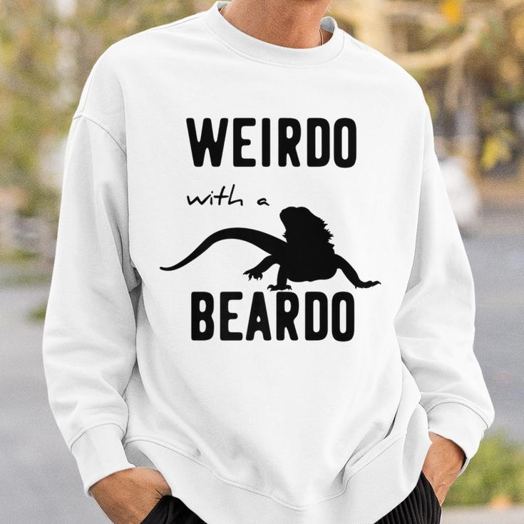 Bearded Dragon- Reptile Lizard Lover- Weirdo With A Beardo Sweatshirt Gifts for Him
