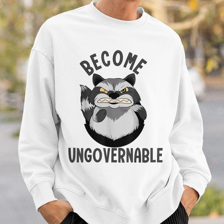 Become Ungovernable Raccoon Face Meme Opossum Lover Sweatshirt Gifts for Him