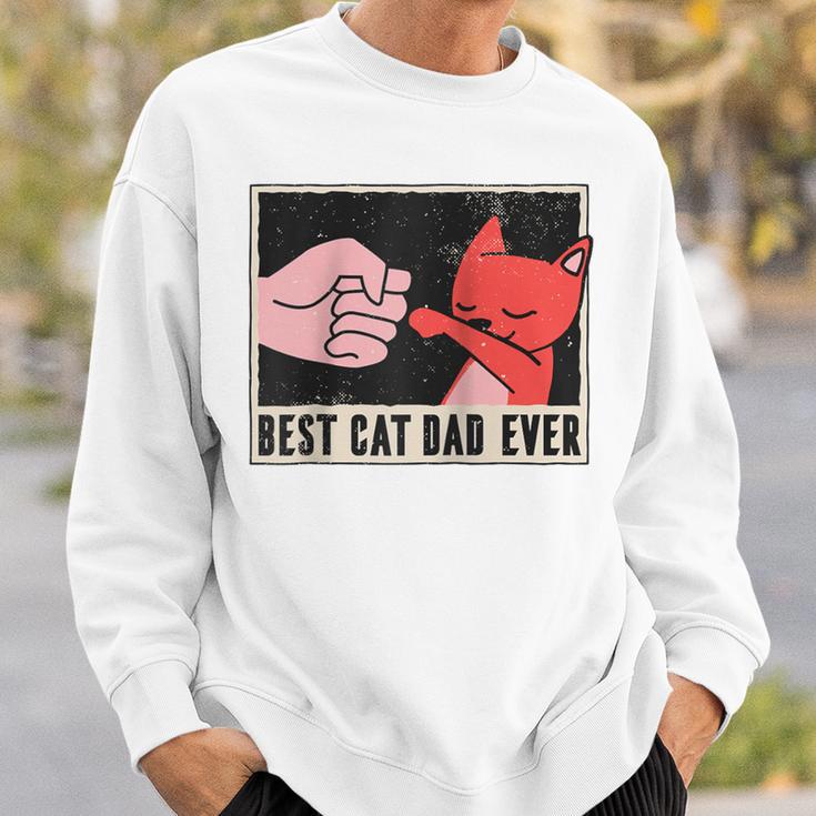 Bester Katzen Papa Tierliebe Raglan Sweatshirt Geschenke für Ihn