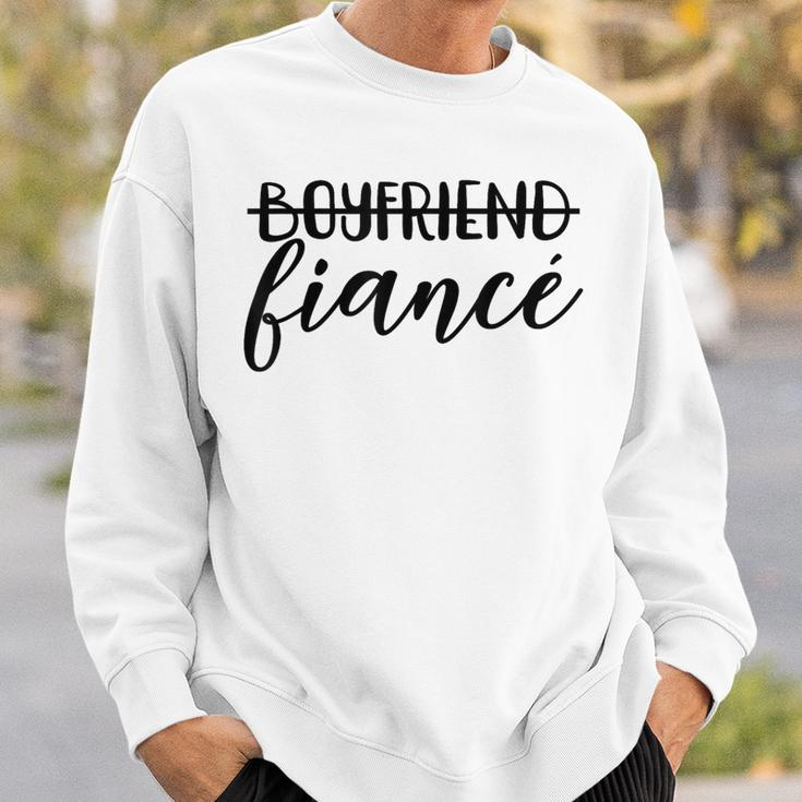 Boyfriend Fiancé Engagement Engaged Couple Matching Sweatshirt Gifts for Him