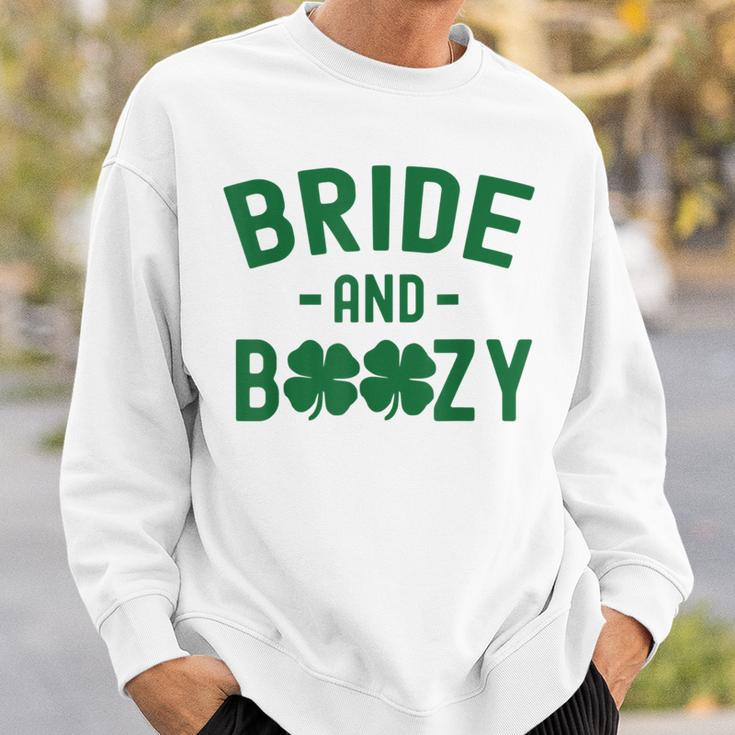 Bride And Boozy Irish St Patrick's Day Shamrocks Sweatshirt Gifts for Him