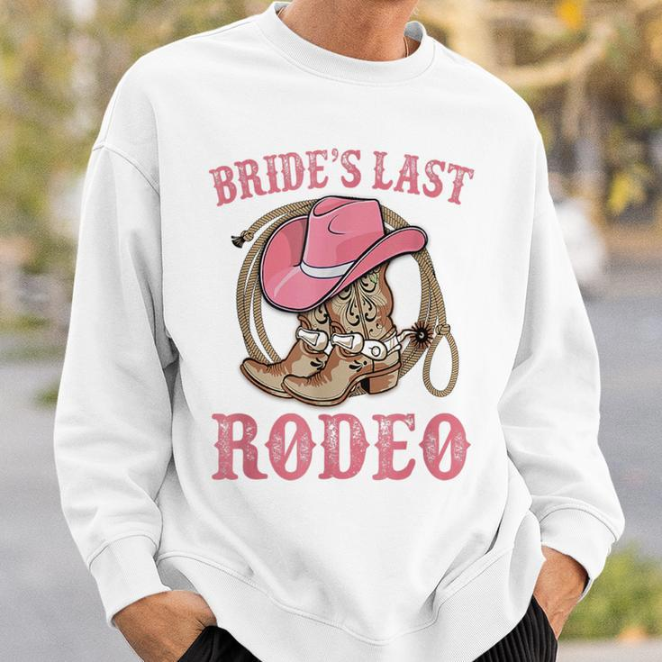 Bride's Last Rodeo Cowgirl Hat Bachelorette Party Wedding Sweatshirt Gifts for Him