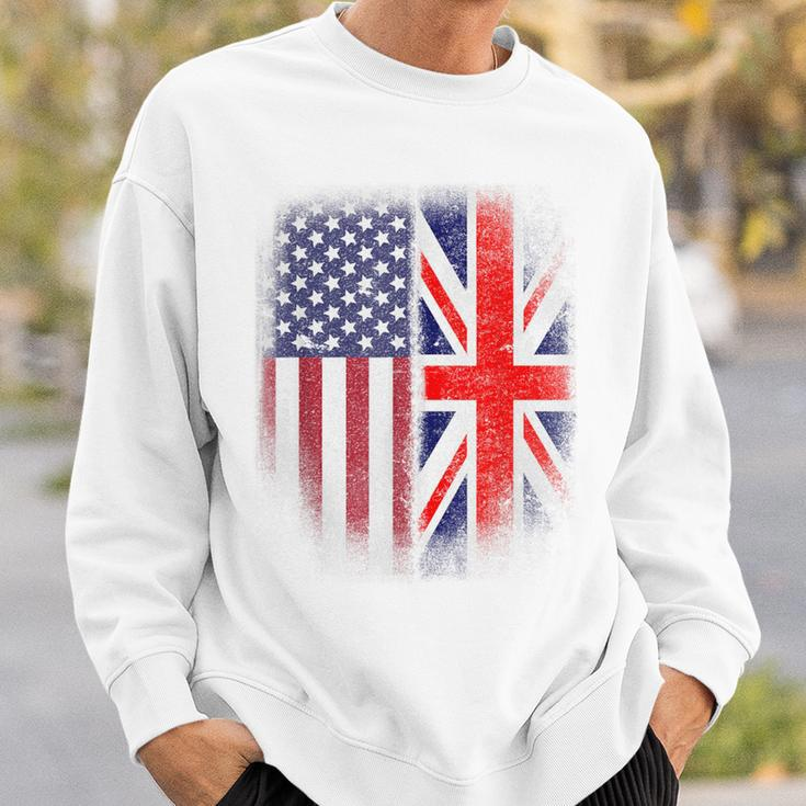 British American Flag Great Britain Union Jack Uk Sweatshirt Gifts for Him