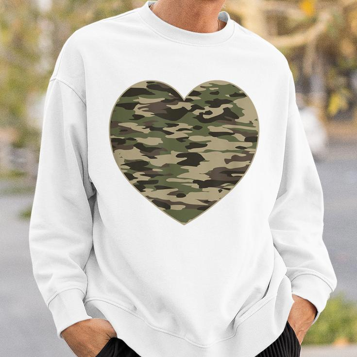 Camo Heart Valentines Day Camoflauge Military Tactical Sweatshirt Gifts for Him