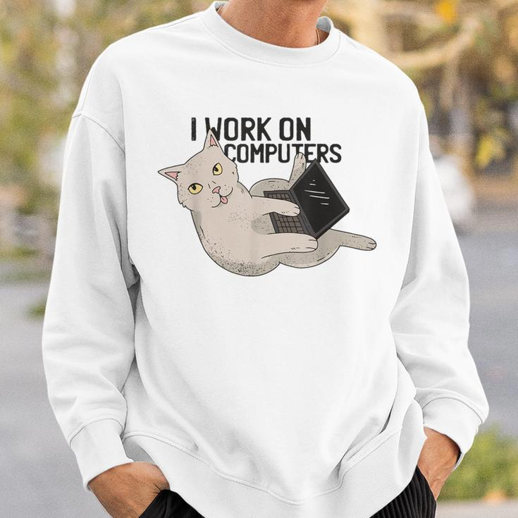 Cat Cat Kitten Programmer Computer Science Sweatshirt Geschenke für Ihn