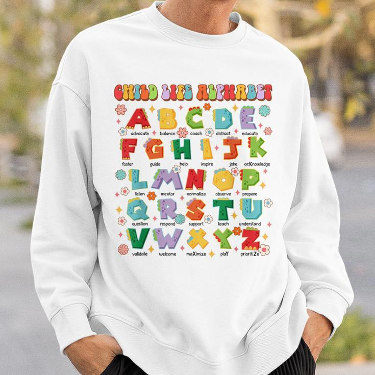 Child Life Specialist Cls Dinosaur Dino Child Life Alphabet Sweatshirt Gifts for Him