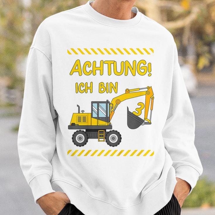 Children's Achtung Ich Bin 3 Jahre Digger 3Rd Birthday Sweatshirt Geschenke für Ihn