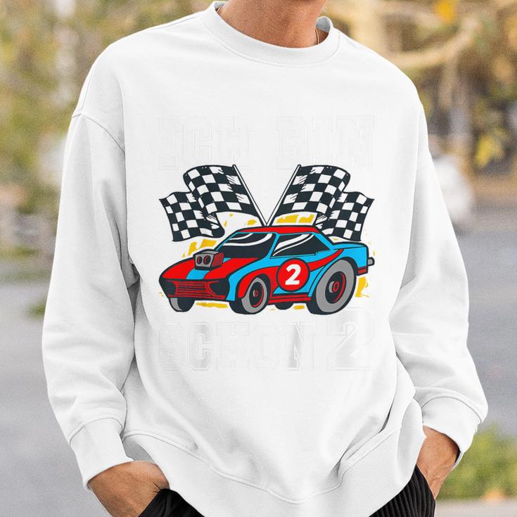 Children's Racing Car Ich Bin 2 Geburtstag 80 Sweatshirt Geschenke für Ihn