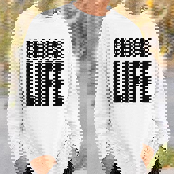 Choose Life Grandes Lettres Noires En Gras Style Rétro Années 80 Sweater e Cadeaux pour lui