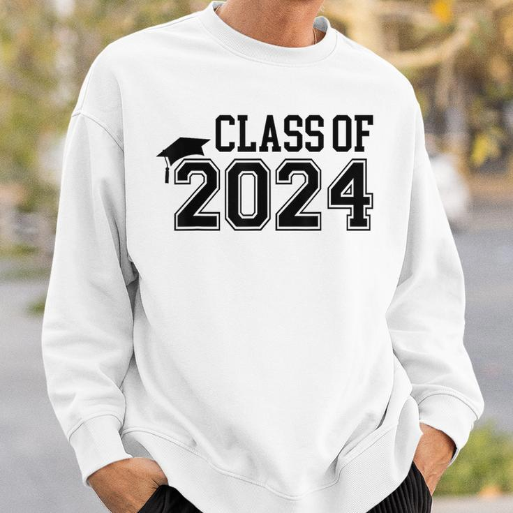 Class Of 2024 High School Senior Graduation Cap Varsity Sweatshirt Gifts for Him