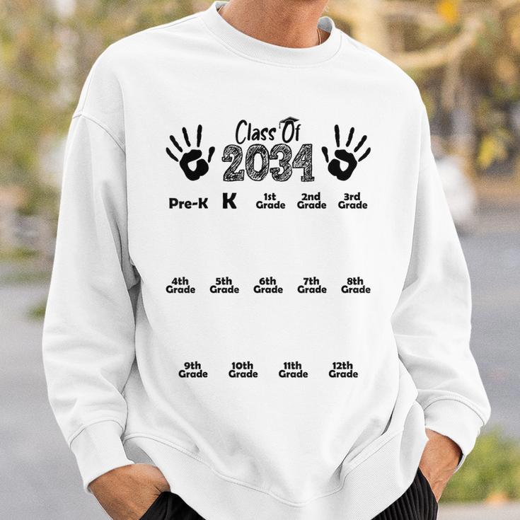 Class Of 2034 Grow With Me Handprint Pre-K 12Th Grade Sweatshirt Gifts for Him