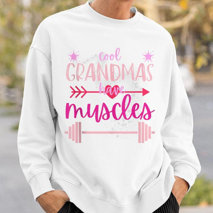 Cool Grandmas Have Muscles Gym Powerlifting Sweatshirt Gifts for Him