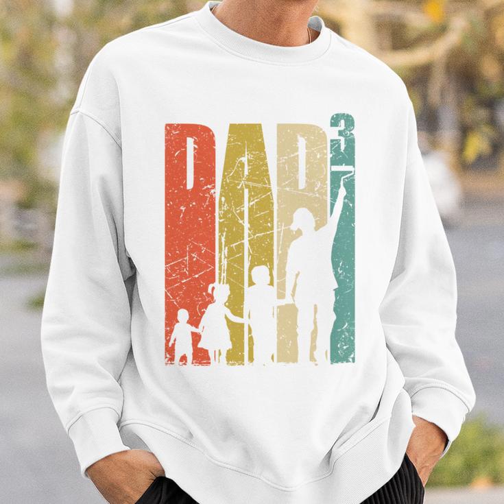 Dad Hoch 3Ater Papa Mit 3 Kinder Künstler Maler Lackierer Sweatshirt Geschenke für Ihn