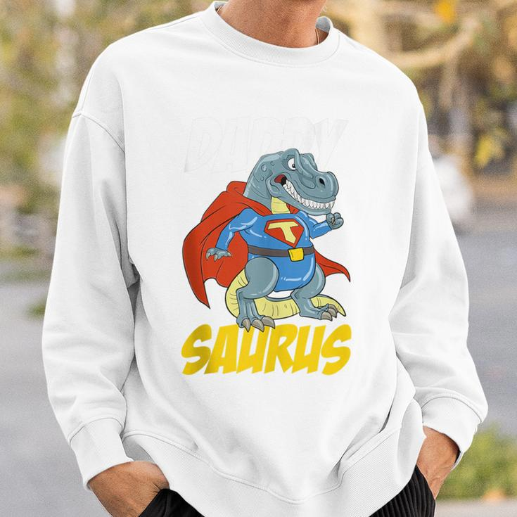 Daddy Saurus T-Rex Superhero Dinosaur Fathers Day Dad Father Sweatshirt Gifts for Him