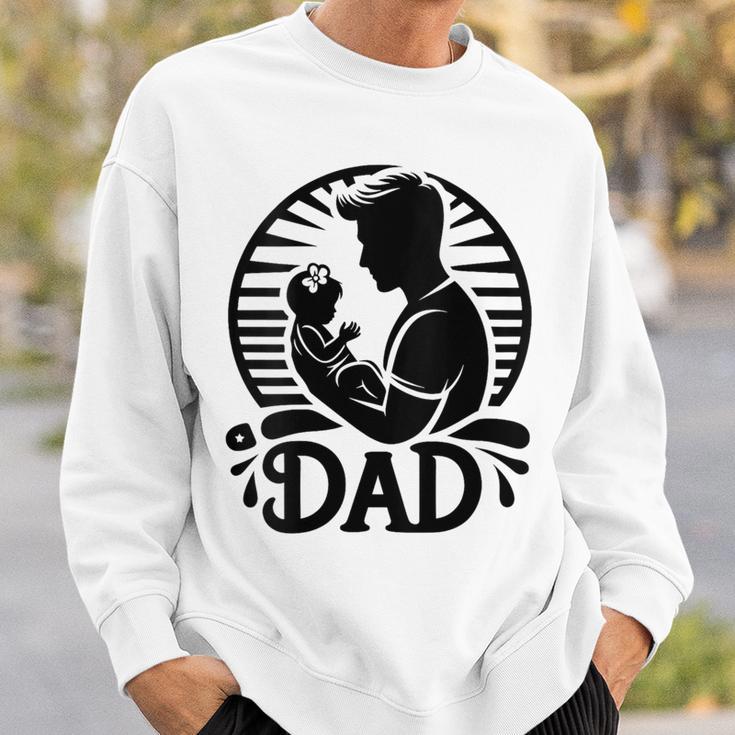 Damenatertag Erstes Mal Papa 2024 Soon To Be Dad New Dad Mit-Ausschnitt Sweatshirt Geschenke für Ihn