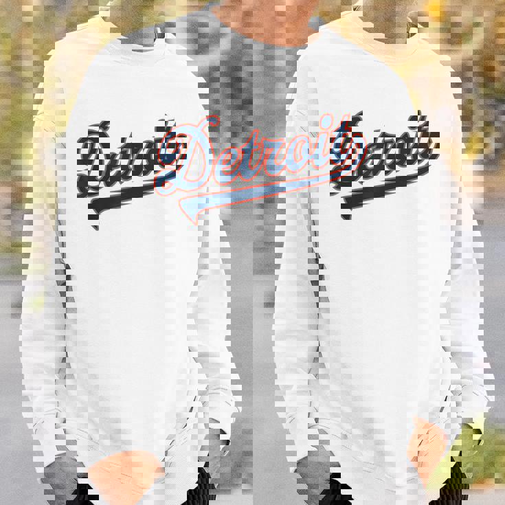 Detroit City Baseball Vintage Varsity Arched Text Detroit Sweatshirt Gifts for Him Detroit City Baseball Vintage Varsity Arched Text Detroit Sweatshirt Gifts for Him