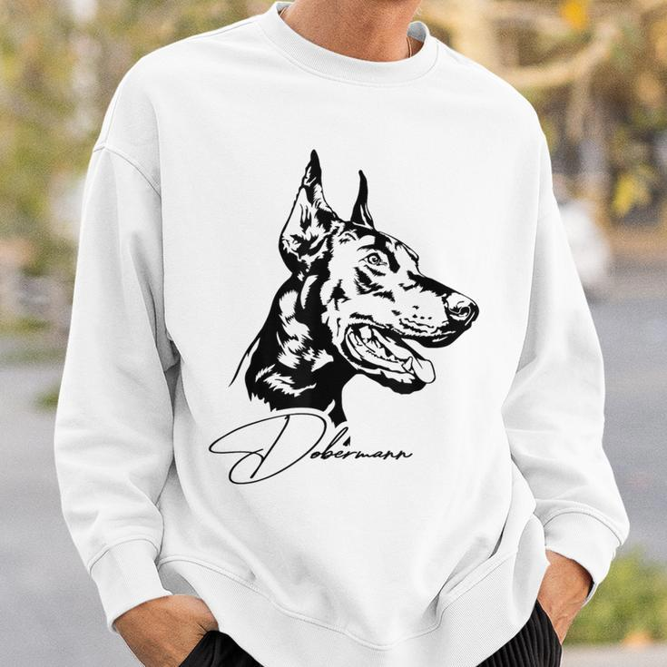 Dobermann Portrait Dog Portrait Dobie Dog White Sweatshirt Geschenke für Ihn