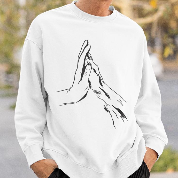 Dogpaw Dog Paw Human Hand Sweatshirt Geschenke für Ihn