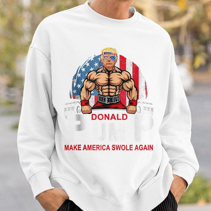 Donald Pump Swole America Again Gym Fitness Trump 2024 Sweatshirt Gifts for Him