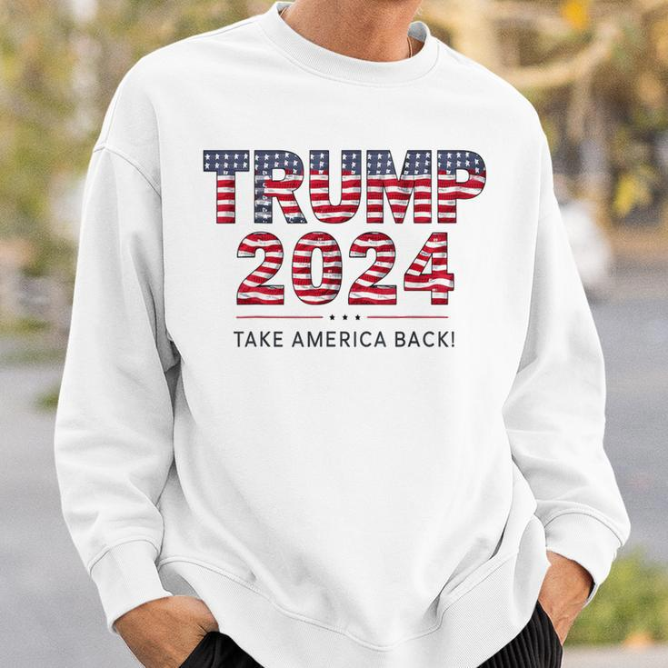 Donald Trump 2024 Take America Back Us Flag 4Th Of July Sweatshirt Gifts for Him