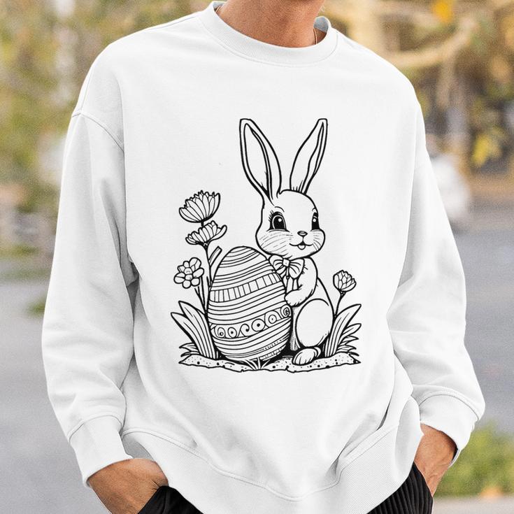 Easter Bunny Ausmalen Und Selbst Bemalen Sweatshirt Geschenke für Ihn