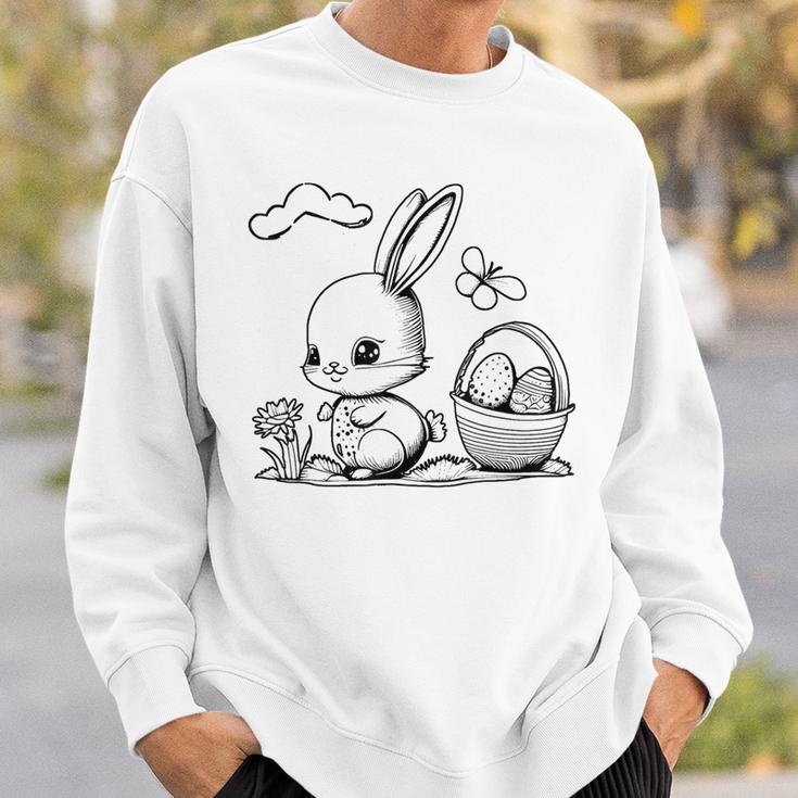 Easter Bunny Ausmalen Und Selbst Bemalen Sweatshirt Geschenke für Ihn