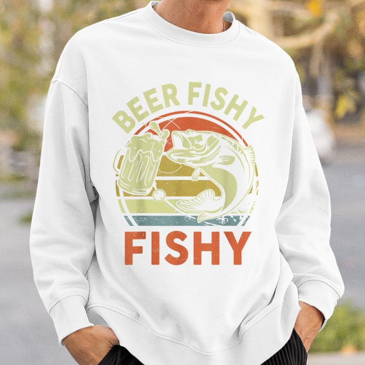 Fishing Beer Fishy Bass Fish Fisherman Dad Hooker Sweatshirt Gifts for Him