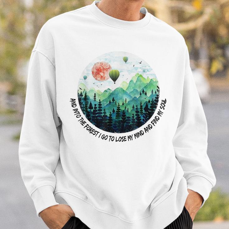 Into The Forest I Go To Lose My Mind Hot Air Balloon Aviator Sweatshirt Gifts for Him