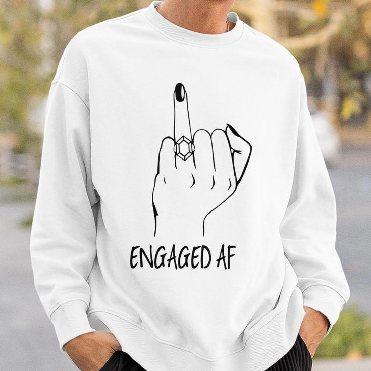 Engaged Af Bride Finger Future Engagement Diamond Ring Sweatshirt Gifts for Him