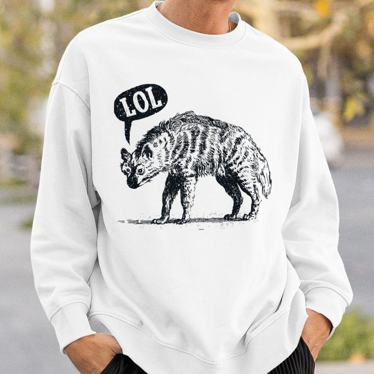 Laughing Hyena Lol Animal Pun Sweatshirt Gifts for Him