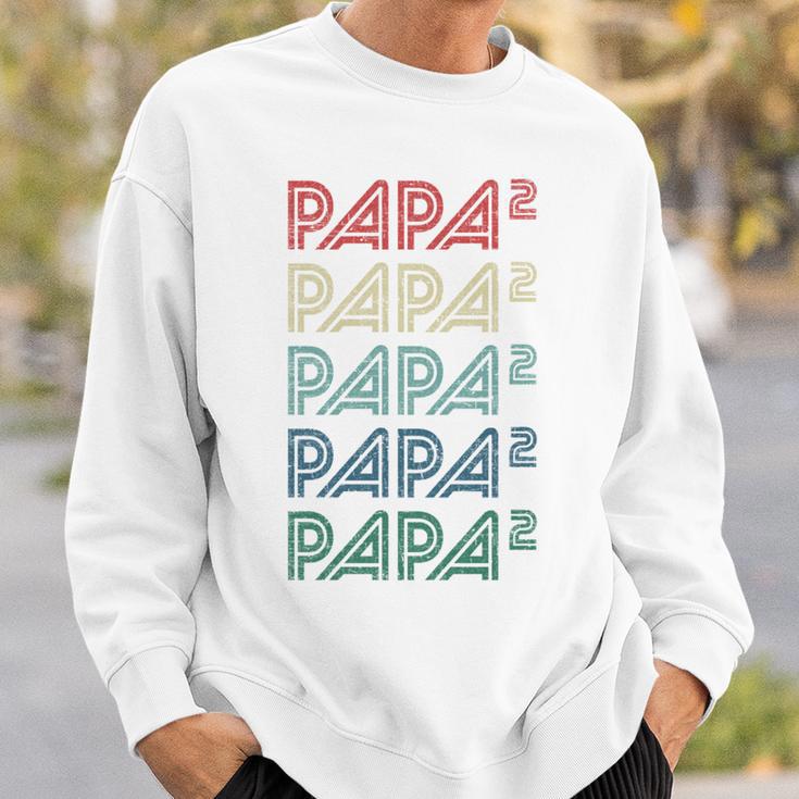 Für Papa Zur Geburt Zweites Kind Papa Hoch 2 Sweatshirt Geschenke für Ihn