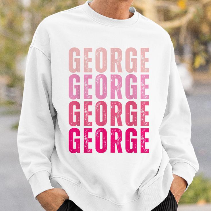 George First Name I Love George Vintage Sweatshirt Gifts for Him