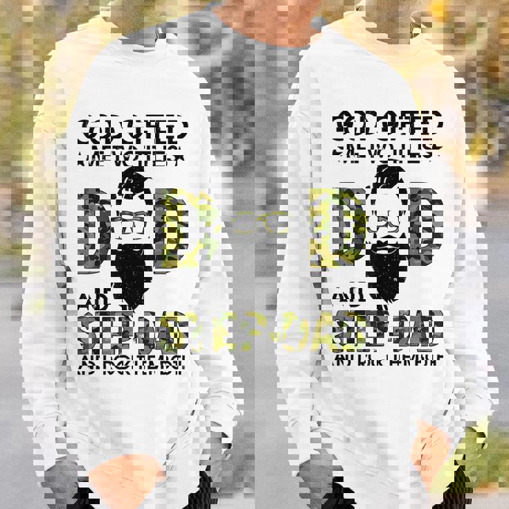Goded Me Two Titles Dad And Papa Fathers Day Sweatshirt Gifts for Him