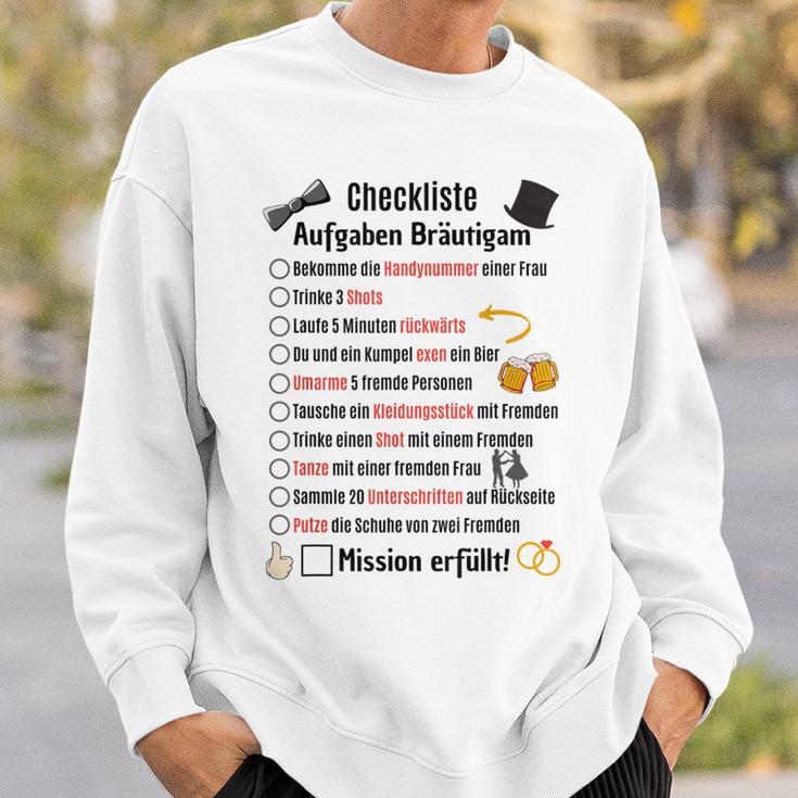 Groom Tasks Stag Jga Checklist Poltern S Sweatshirt Geschenke für Ihn