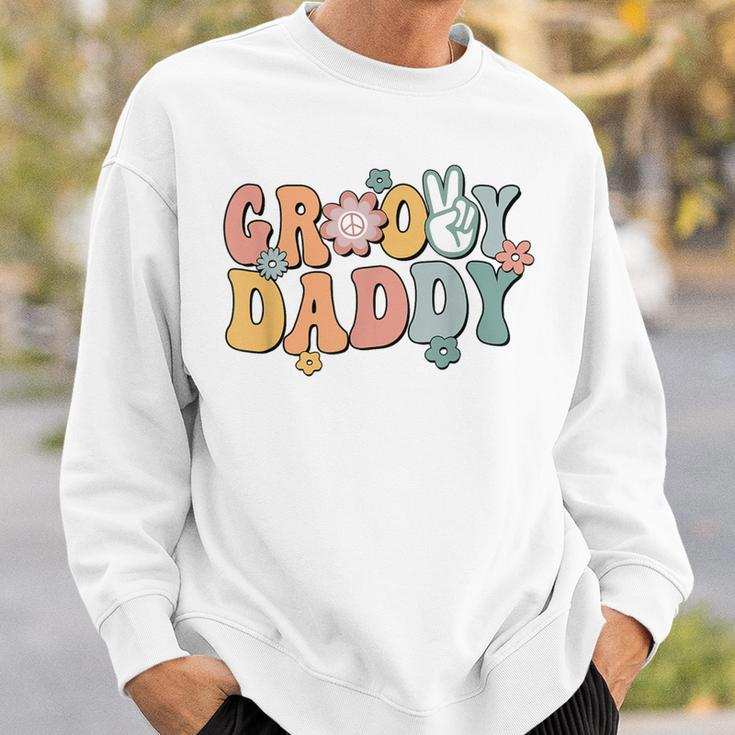 Groovy Daddy Retro Dad Matching Family 1St Birthday Party Sweatshirt Gifts for Him
