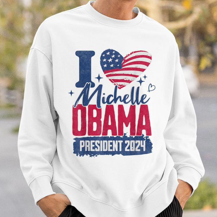 I Heart Michelle Obama 2024 For President Retro Election Sweatshirt Gifts for Him