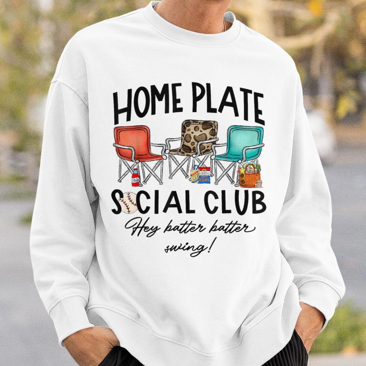Home Plate Social Club Hey Batter Batter Swing Baseball Sweatshirt Gifts for Him