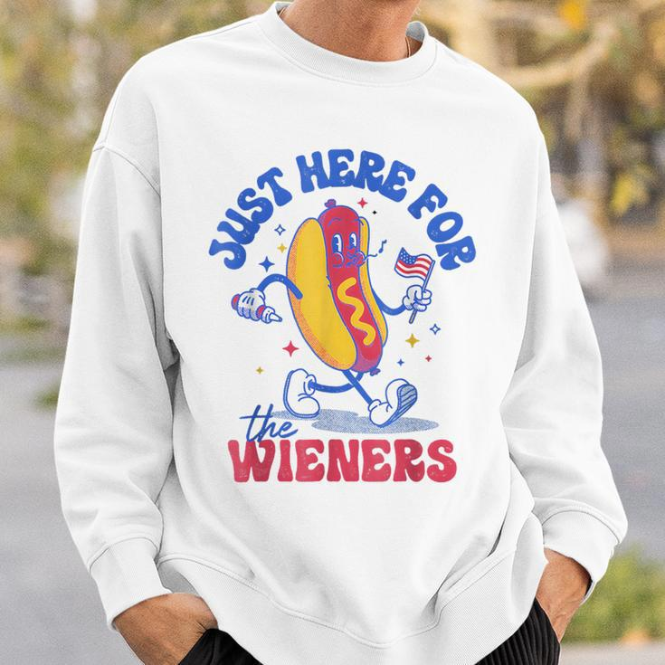Hot Dog I'm Just Here For The Wieners Fourth Of July Sweatshirt Gifts for Him